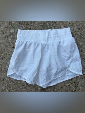 all in motion White Smocked-Waist Athletic Shorts Hi Rise